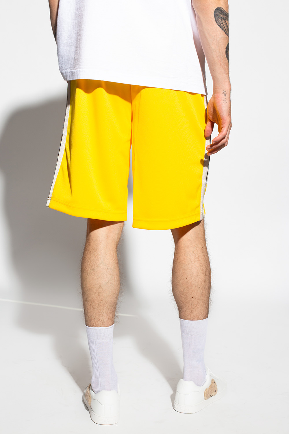 Yellow Shorts with side stripes Palm Angels